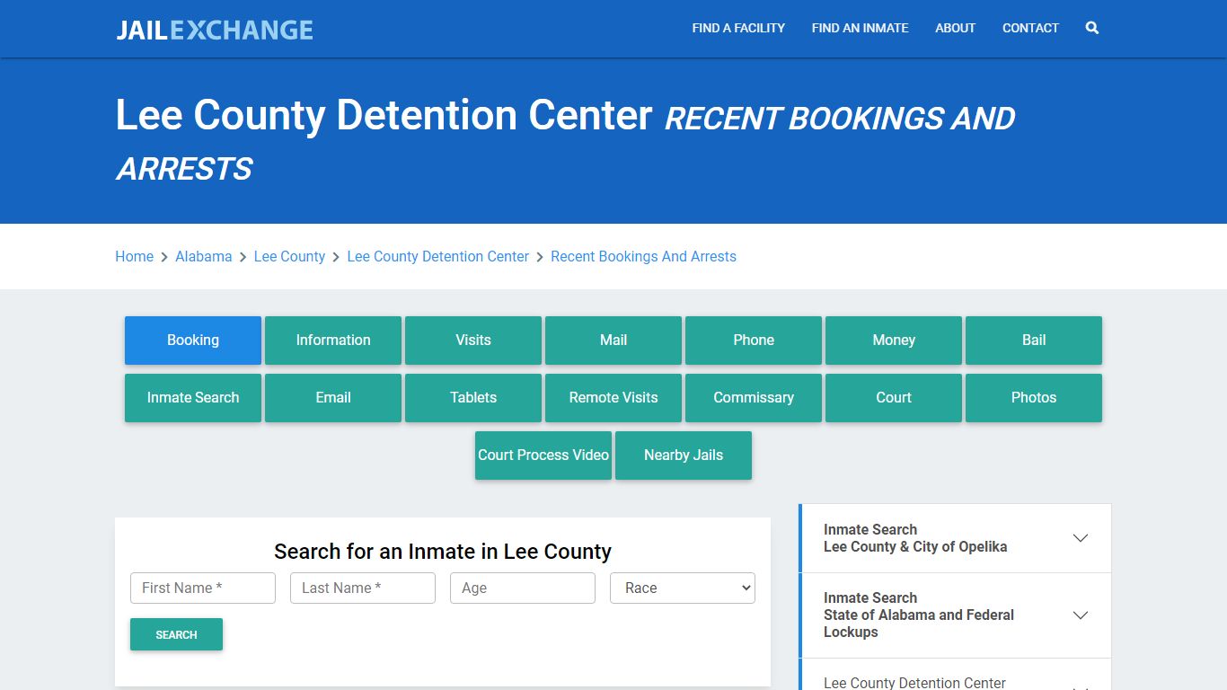 Lee County Detention Center AL Recent Arrests and Bookings - Jail Exchange