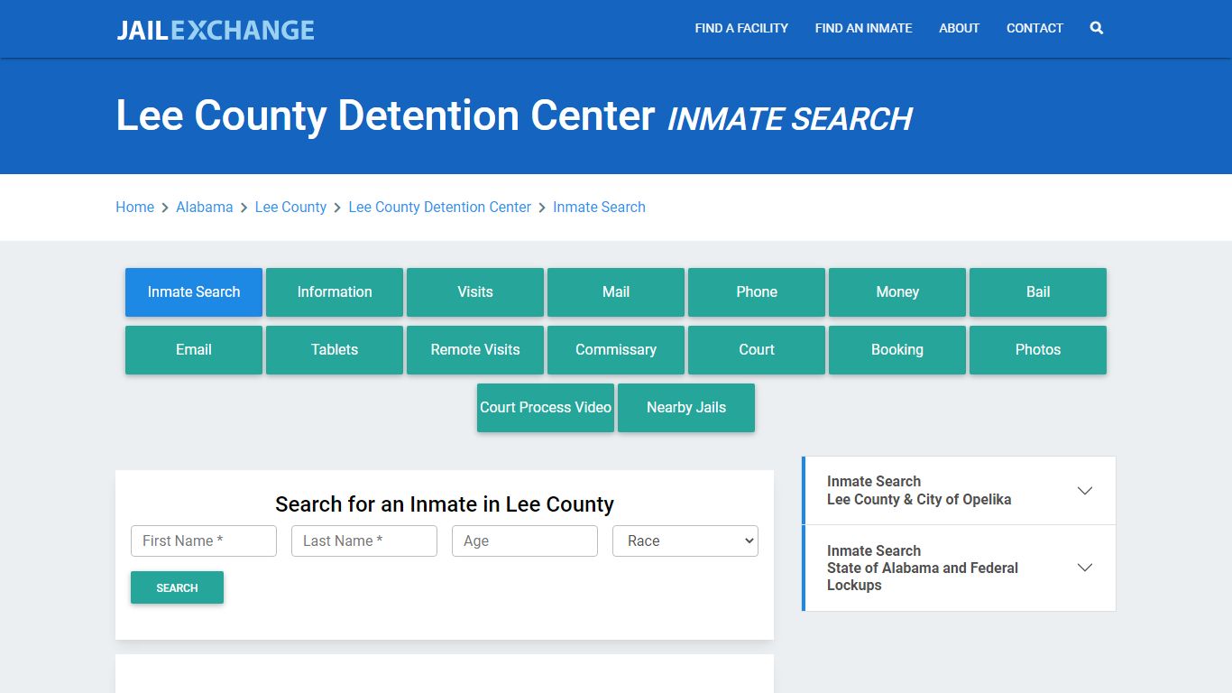 Lee County Detention Center, AL Inmate Search: Roster & Mugshots